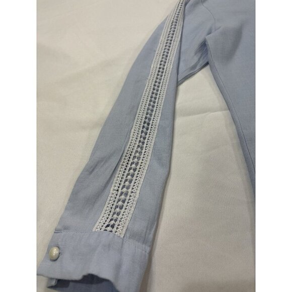 Burberry Women’s Blue Long Sleeve Blouse Size XS - Picture 6 of 6
